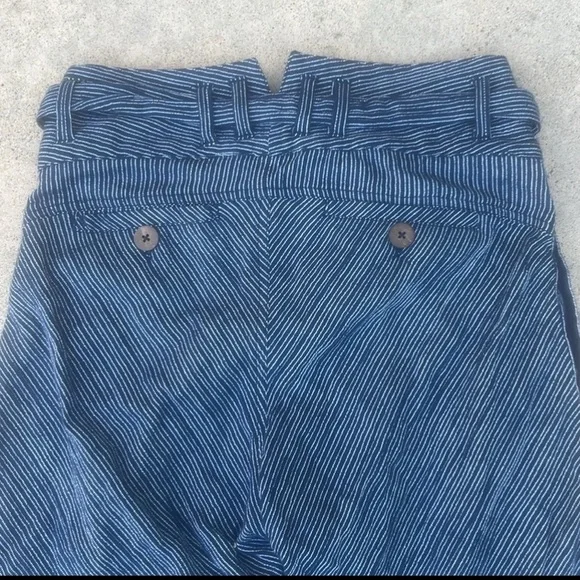 Free People Rumors Crop Navy Blue Strip Harem PaperBag Pants Women's Size 4 - Picture 7 of 9